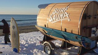 This Mobile Sauna Will Warm You Up After Surfing A Snowy Beach